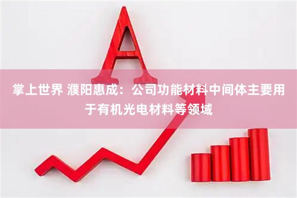 掌上世界 濮阳惠成：公司功能材料中间体主要用于有机光电材料等领域