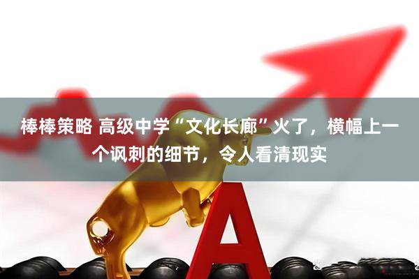 棒棒策略 高级中学“文化长廊”火了，横幅上一个讽刺的细节，令人看清现实